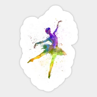 Classical ballet girl in watercolor Sticker